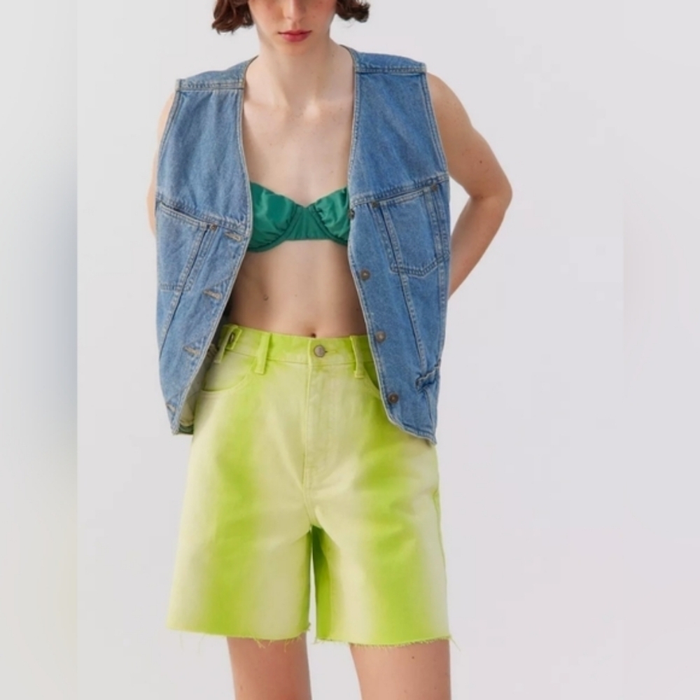 NWT BDG Longline Carpenter Denim Short — Green Wash Size 24